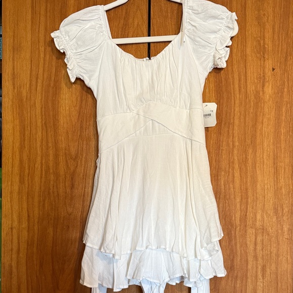 Altar'd State White Ruffled Mini Romper - Picture 1 of 4